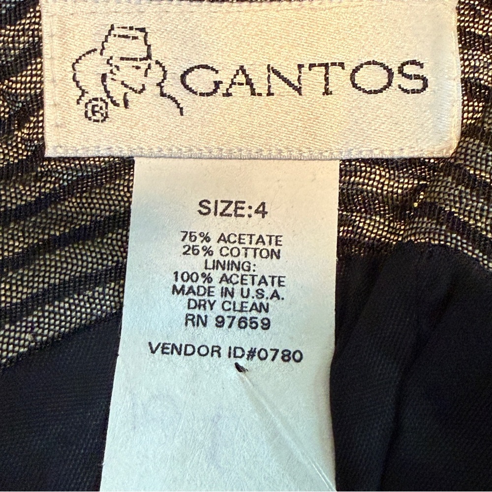 Gantos Iridescent Black Ribbed Satin Crop Top - Picture 4 of 6